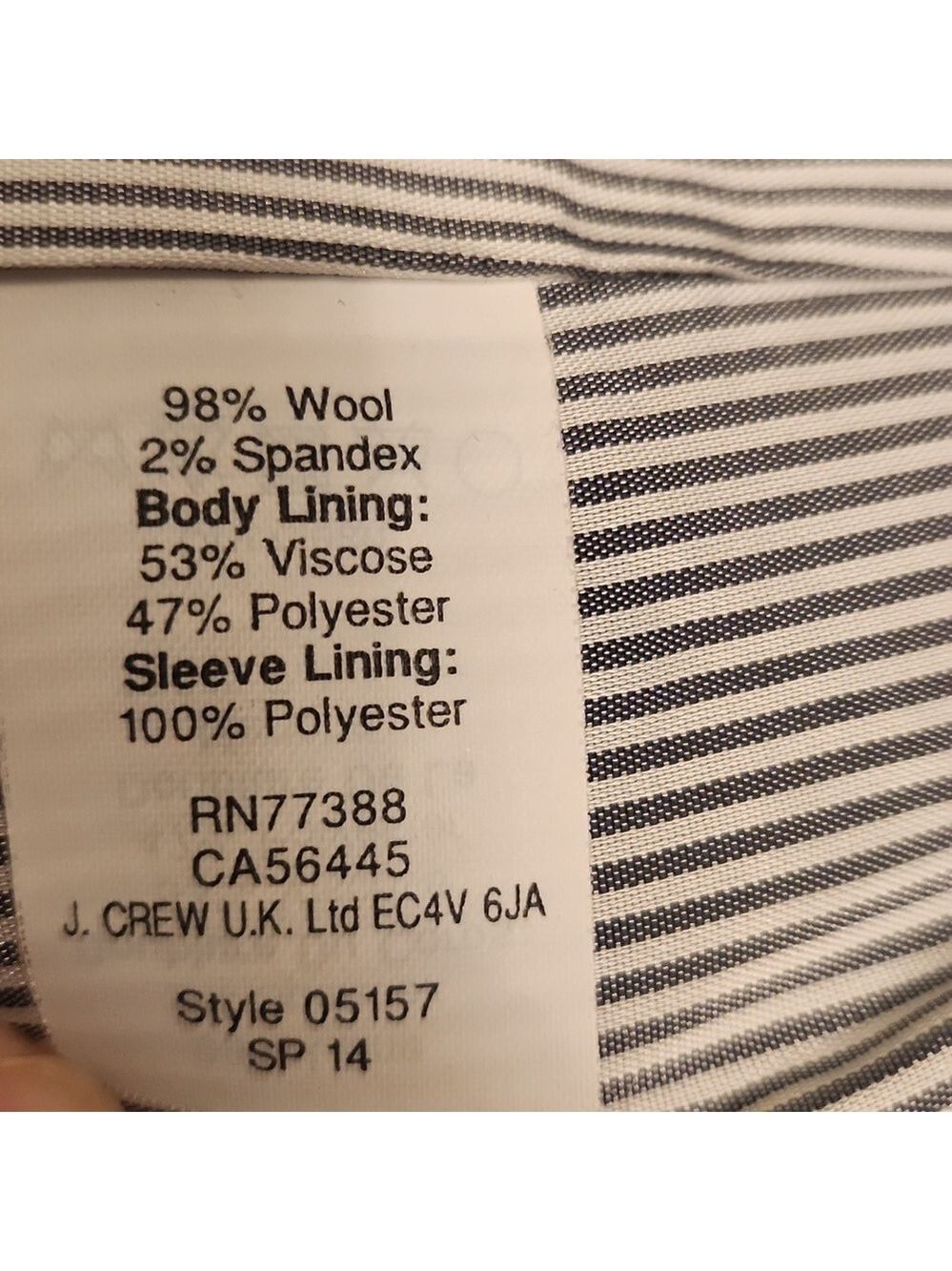 J. CREW classic Schoolboy Blazer Wool blend Sz: 2 black Style#05157 Academia - Picture 12 of 12